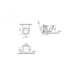 Cuvette WC suspendue avec bride avec abattant frein de chute - Integra VITRA