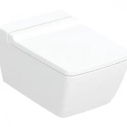 Cuvette WC suspendue carrée sans bride avec abattant Xeno² GEBERIT