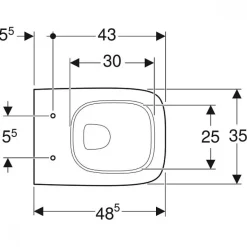 Cuvette WC suspendue compacte rectangulaire Renova Compact Square GEBERIT
