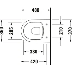Cuvette WC suspendue compacte 480 mm sans bride - Soleil by Starck DURAVIT