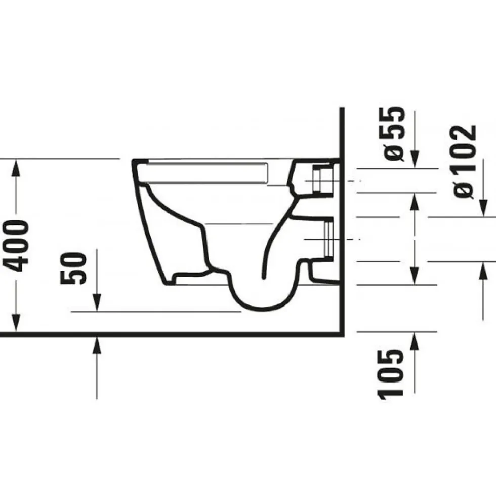 Cuvette WC suspendue compacte 480 mm sans bride - Soleil by Starck DURAVIT