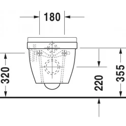 Cuvette WC suspendue compacte Compact Starck 3 Durafix DURAVIT