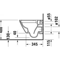 Cuvette WC suspendue compacte et sans bride D-Neo Compact Rimless DURAVIT