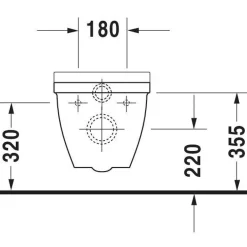 Cuvette WC suspendue design - adaptée PMR - Starck 3 Vital DURAVIT