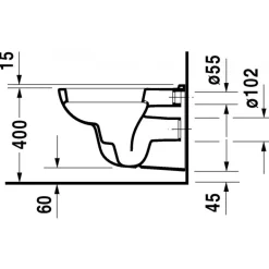 Cuvette WC suspendue à fond creux - 540 mm - D-Code DURAVIT