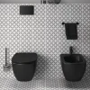 Cuvette WC suspendue sans bride noire mate avec abattant Tesi AquaBlade PORCHER