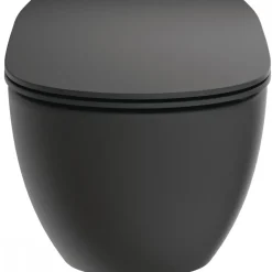 Cuvette WC suspendue sans bride noire mate avec abattant Tesi AquaBlade PORCHER