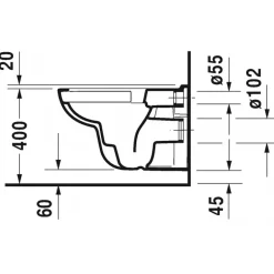 Cuvette WC suspendue sans bride D-Code Rimless DURAVIT