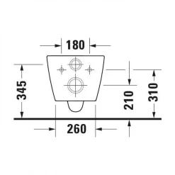 Cuvette WC suspendue sans bride à sortie horizontale Hygiène Flush Durafix DURAVIT