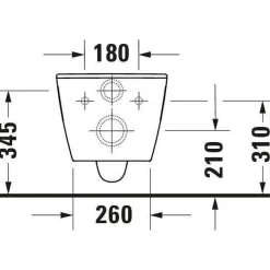 Cuvette WC suspendue sans bride à sortie horizontale Hygiène Flush DURAVIT