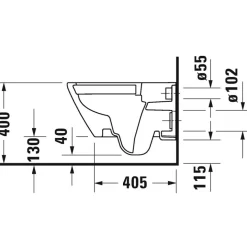 Cuvette WC suspendue sans bride D-Neo Rimless DURAVIT