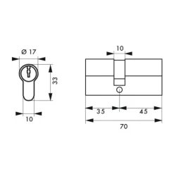 Cylindre de serrure double entrée HG5+ à profil européen FTH THIRARD