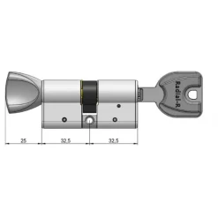 Cylindre double à bouton varié haute sécurité Radial-R - 3 clés VACHETTE