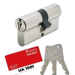 Cylindre double V5 7101 s'entrouvrant sur variure UA 1001, laiton nickelé VACHETTE
