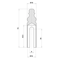 Demi cache-fiches pour fiches Exacta Ø16 mm - série 839 - laiton bronze OTLAV