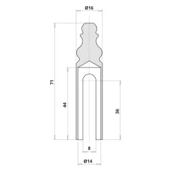 Demi cache-fiches pour fiches Exacta Ø14 mm - série 839 - laiton vieil argent OTLAV
