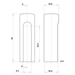 Demi cache-fiches pour fiches Exacta Ø14 mm - série 838 - aluminium OTLAV
