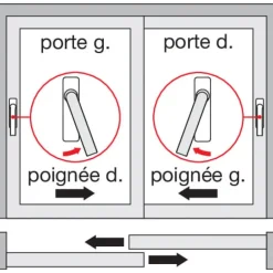 Demi-garniture en aluminium pour coulissant Toulon Ergo20 - inox HOPPE