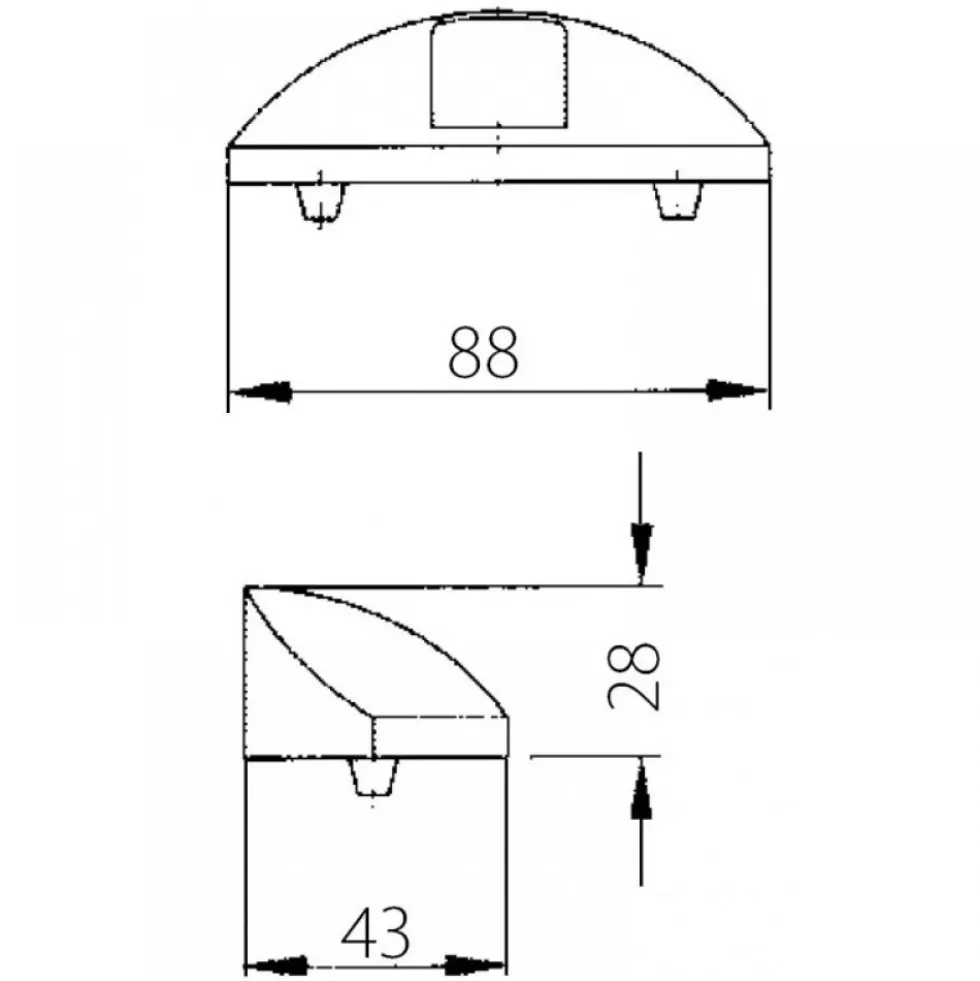 Demi-sabot de guidage pour porte de garage coulissante ROB