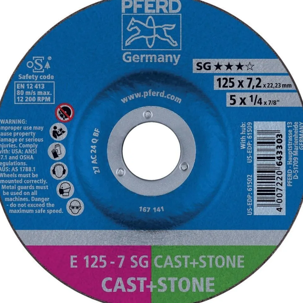 Disque à ébarber déporté performance fonte - 125x7mm - boîte de 10 PFERD