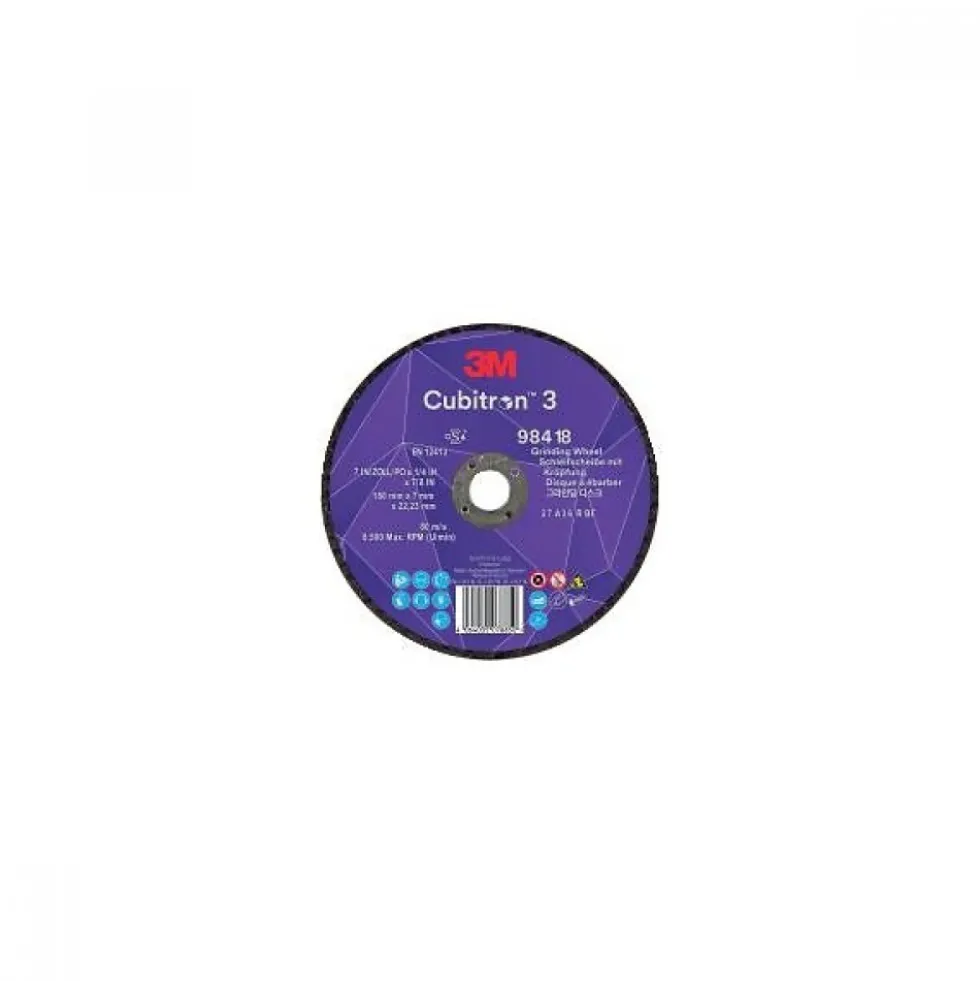 Disque à ébarber à moyeu déporté 3M™ Cubitron™ 3 - grain 36+ - par boite de 10 3M