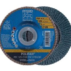 Disque à lamelles conique Polifan universel acier et inox -D125 mm -x10 PFERD