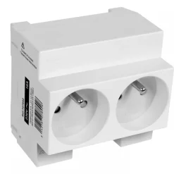 Double prise de courant modulaire 2P+T - 10/16A - gris DEBFLEX
