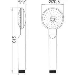 Douchette - 1 jet - ABS Blanc - Diffuseur démontable VALENTIN