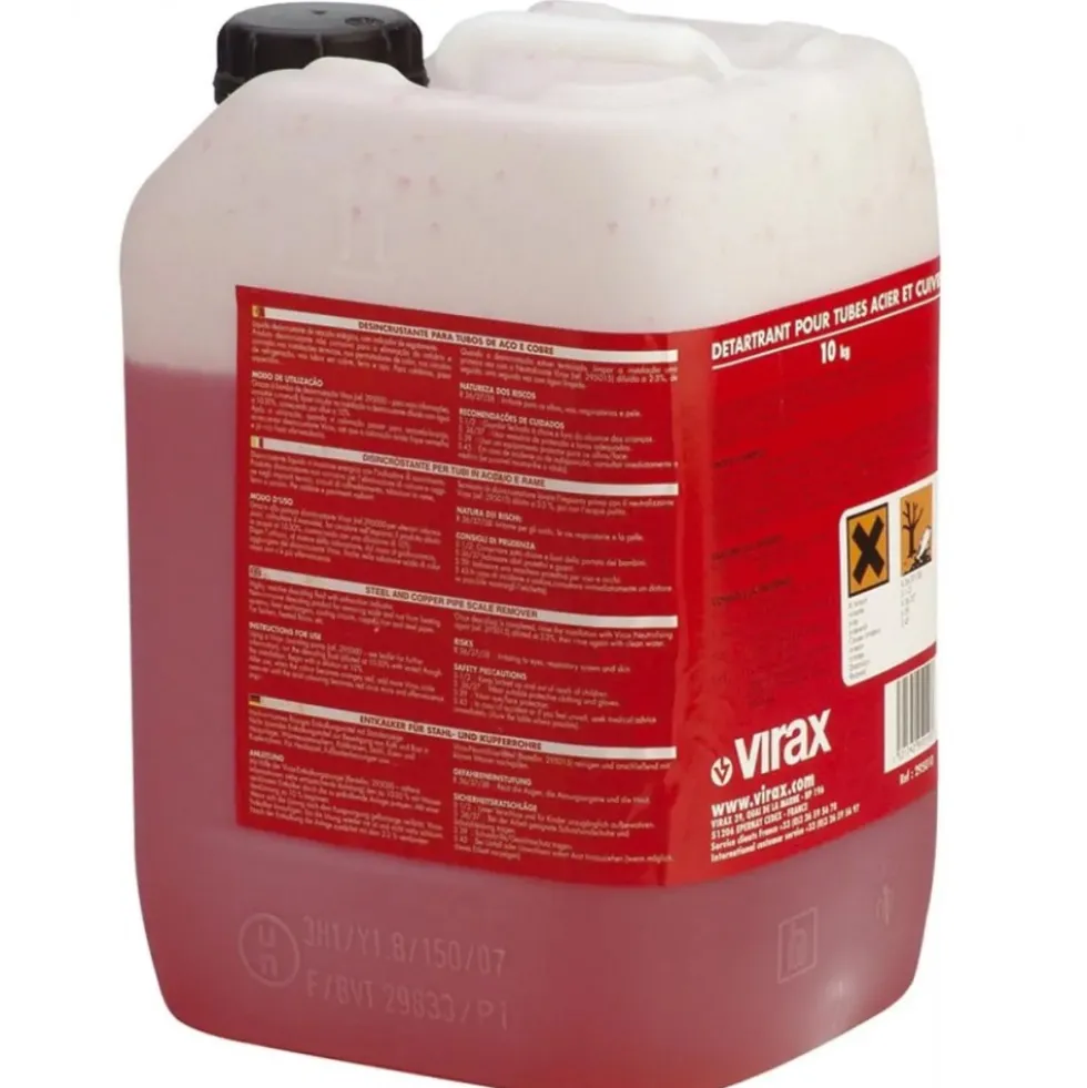 Détartrant pour chaudières à corps de chauffe en acier ou cuivre 10 kg VIRAX