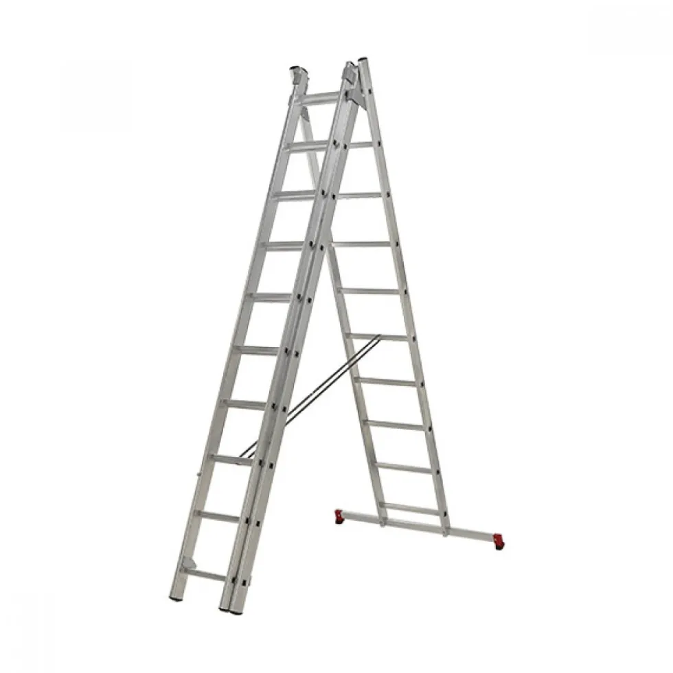 Echelle transformable 3 plans - 3x10 échelons - hauteur de travail 5,96m ESCALUX