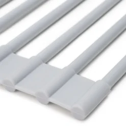 Egouttoir flexible et enroulable - silicone, acier et plastique - gris EMUCA