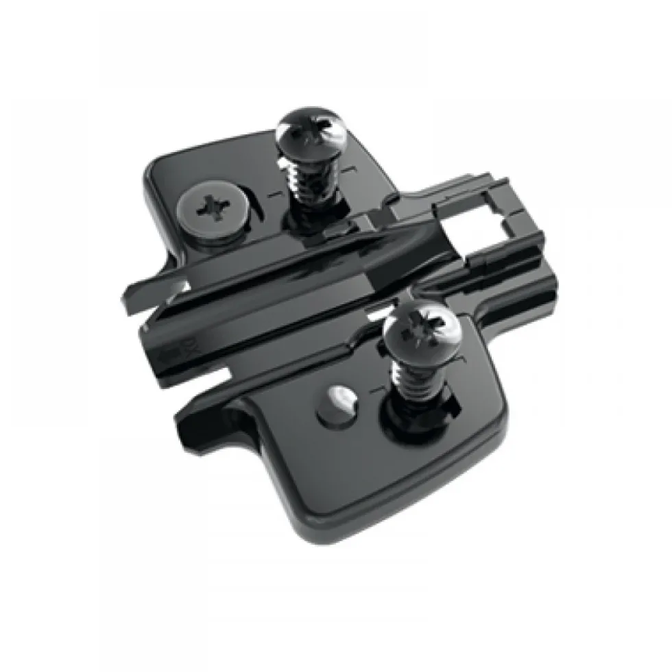 Embase cruciforme avec vis Euro pour charnière Sensys Obsidien HETTICH