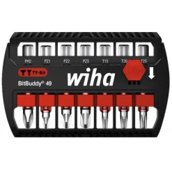 7 embouts longs TY Phillips/Pozidriv/Torx et porte-embouts Bitbuddy WIHA