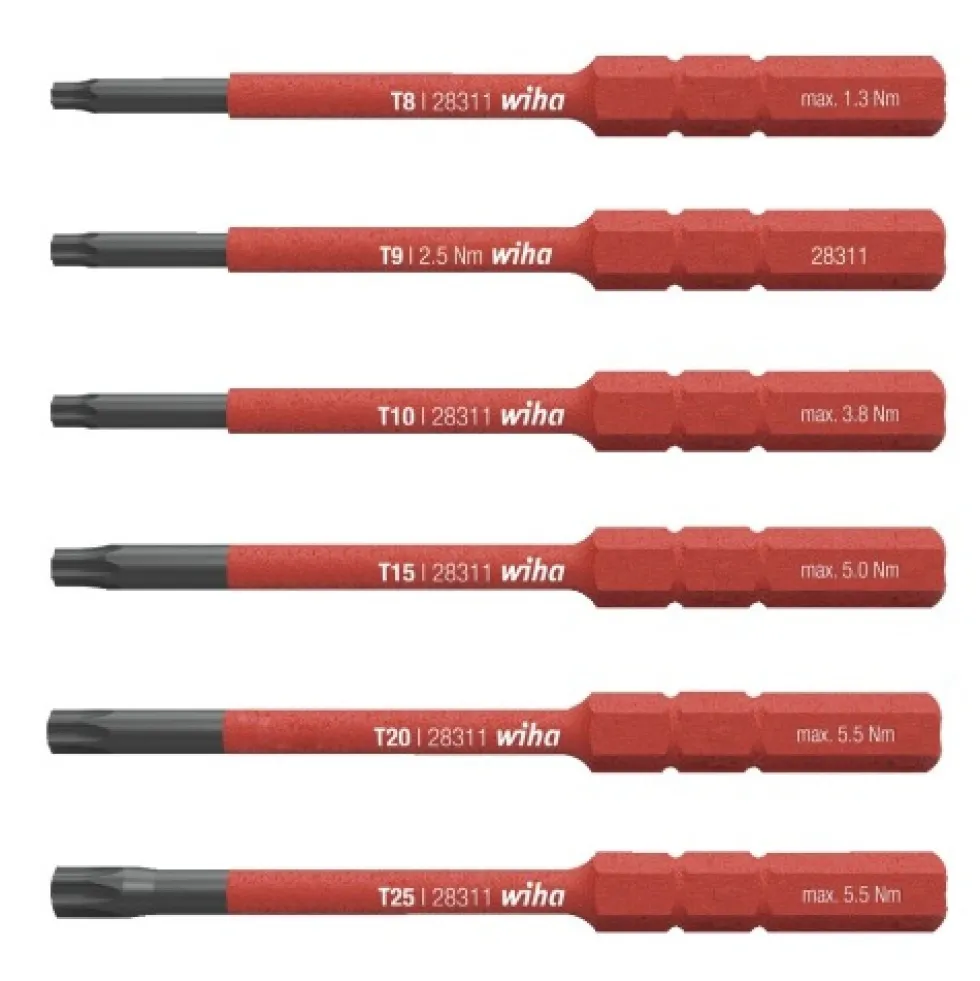 6 embouts slim Torx - isolés 1000 V WIHA