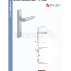 Ensemble béquille sur plaque - aluminium - pour serrure à larder A2P* ASSA ABLOY