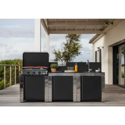 Ensemble cuisine Classic - 3 modules noir et inox ENO