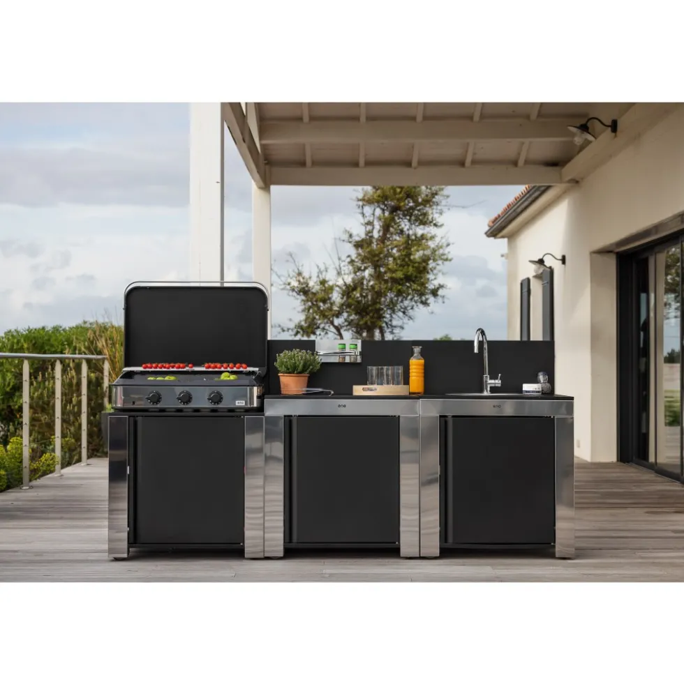 Ensemble cuisine Classic - 3 modules noir et inox ENO