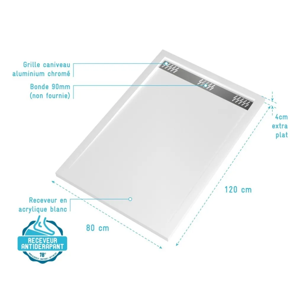 Ensemble de douche à l'italienne 120 cm - finition or brossé - pack complet AURLANE