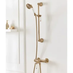 Ensemble de douche rétro avec barre et douchette - bronze - Louise JACOB DELAFON