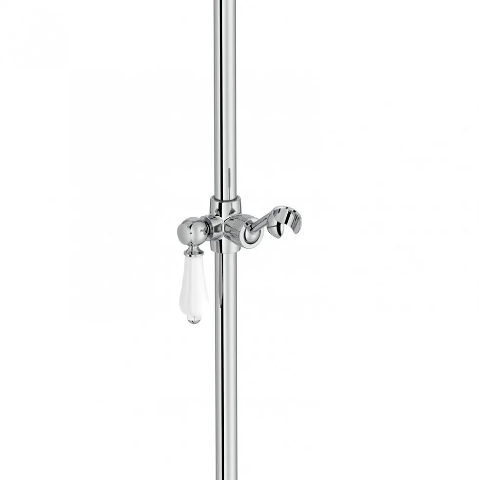 Ensemble de douche rétro avec barre et douchette - chromé - Louise JACOB DELAFON