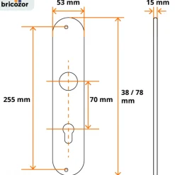 Ensemble de sécurité inox ESG 670 avec protection cylindre et béquille KARCHER DESIGN