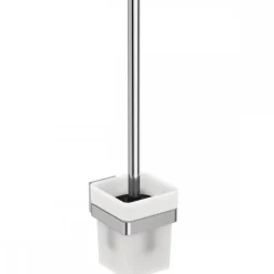 Ensemble porte-brosse et brosse WC - chromé et blanc - IOM IDEAL STANDARD