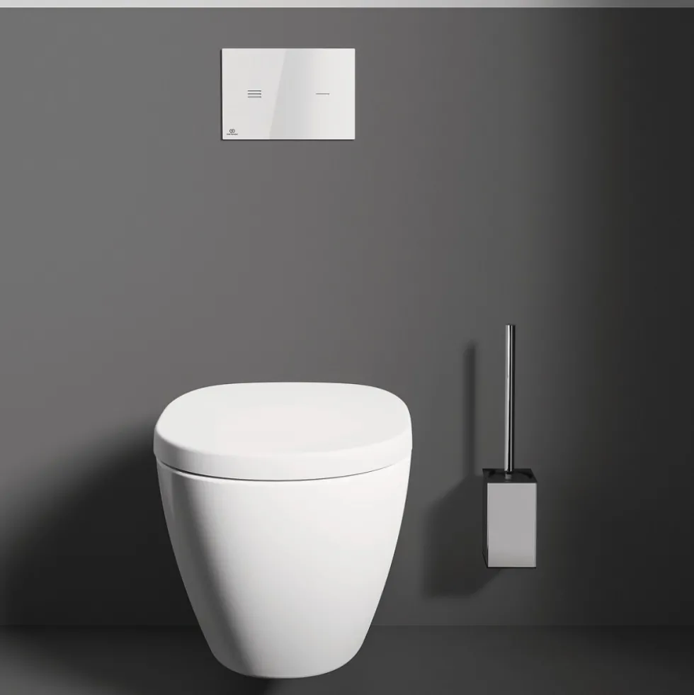 Ensemble porte-brosse et brosse WC - chromé et noir - IOM IDEAL STANDARD