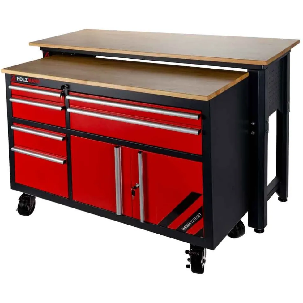 Ensemble établi et table de travail - 6 tiroirs HOLZMANN