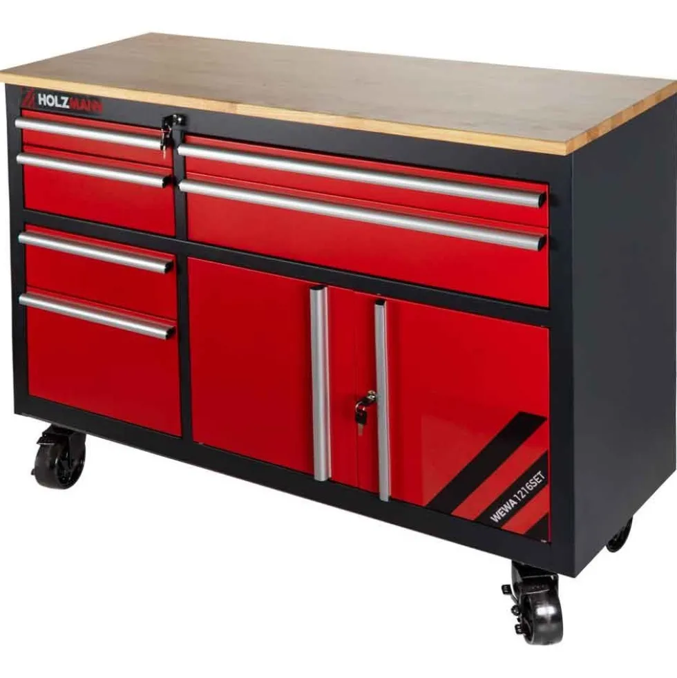 Ensemble établi et table de travail - 6 tiroirs HOLZMANN