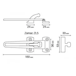 Entrebâilleur pour porte à recouvrement zamak en fil plat - Modern SOCONA
