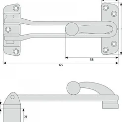 Entrebâilleur rigide SPN110-21 de porte à recouvrement - en zamak ABUS