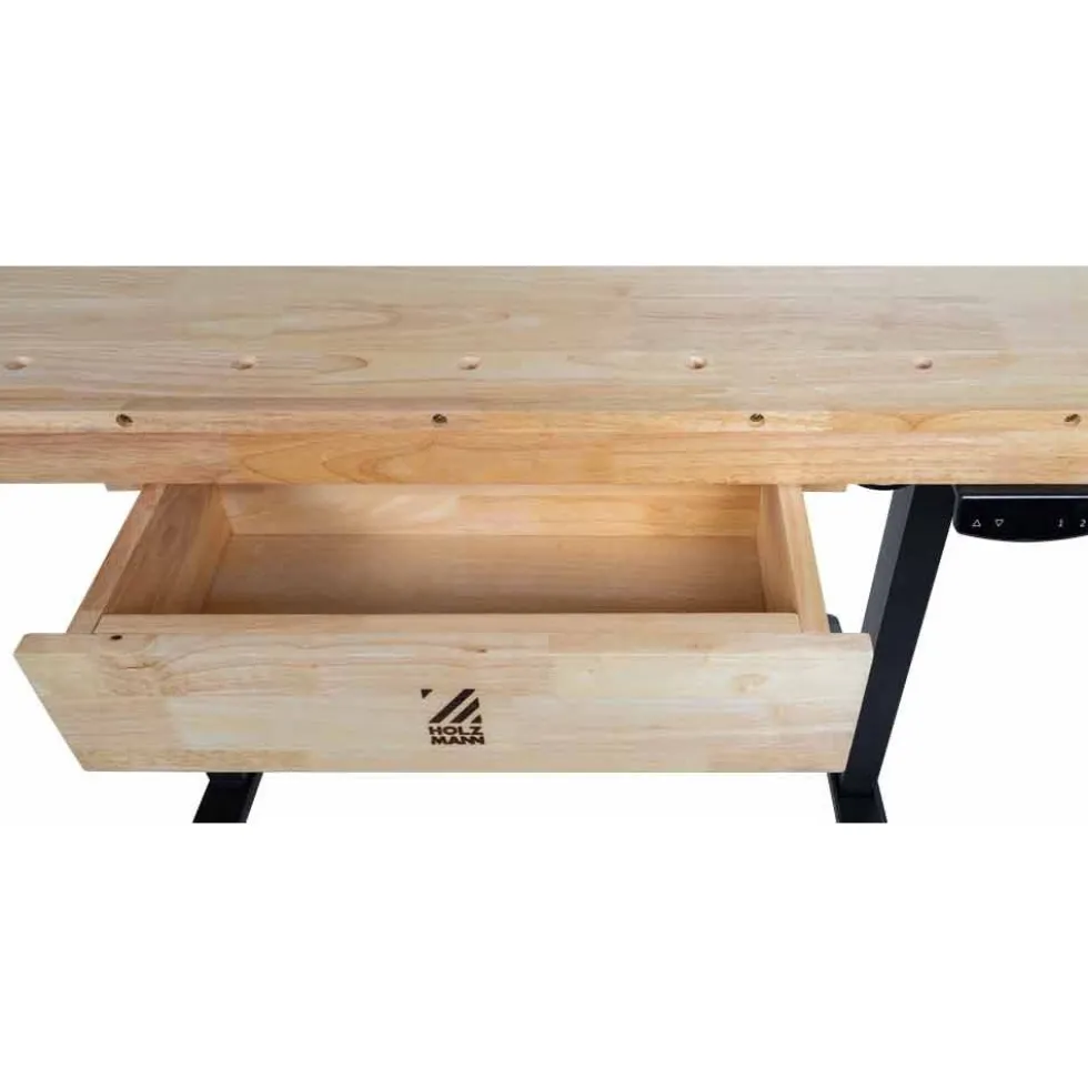 Etabli bois professionnel - hauteur réglable électroniquement 765 à 1220 mm HOLZMANN