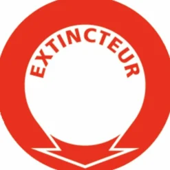 Etiquette "Extincteur" rouge et blanc - diamètre 200 mm CODITHERM