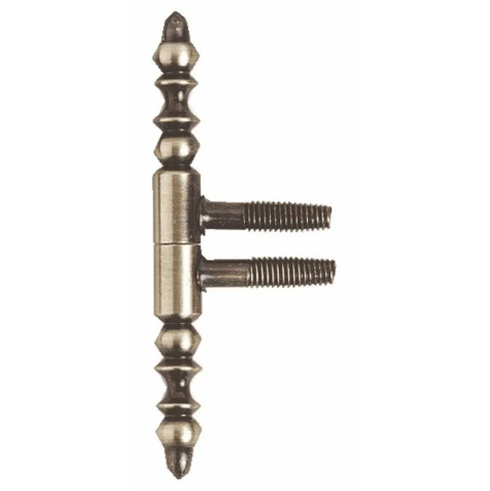 Fiche - portes bois - nœuds à vases - argent patiné - 13 mm BROS